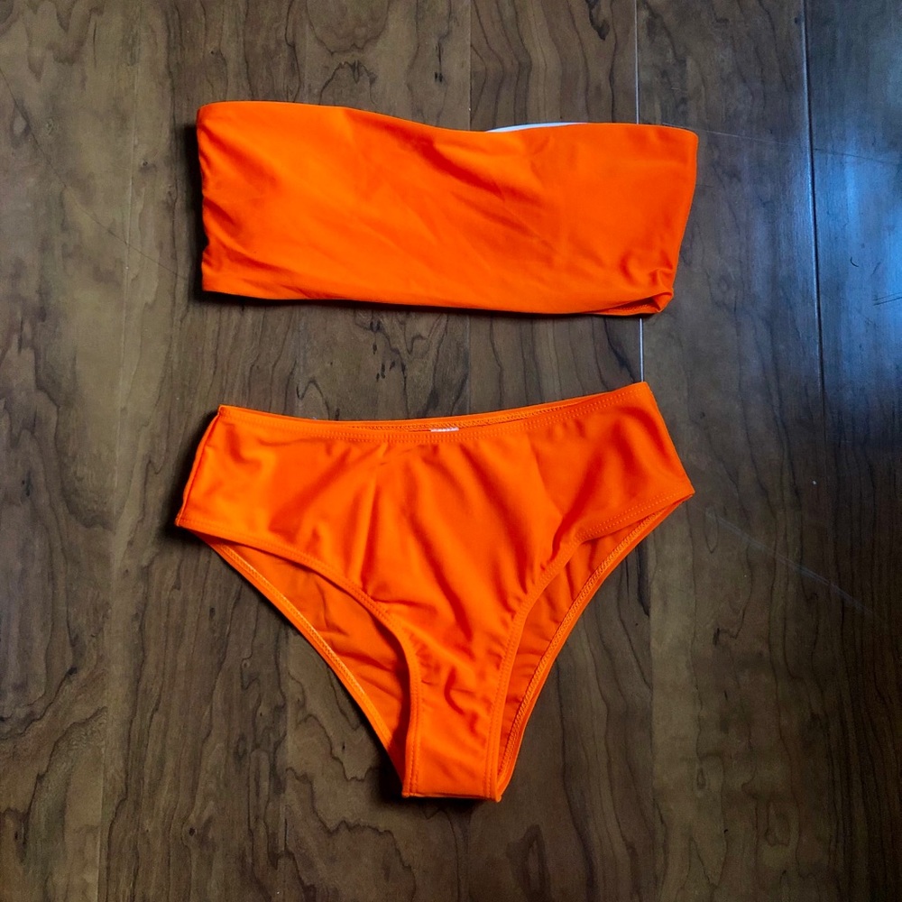✨NWT | Boutique | S | Neon Orange Bikini Set - Picture 2 of 5